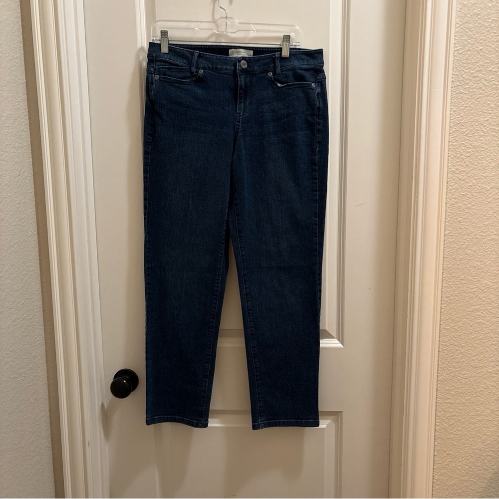 J.Jill Womens Slim Straight Leg Boyfriend Jeans Size 8P Blue Denim Casual Comfy